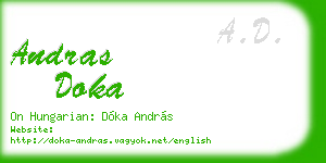 andras doka business card
