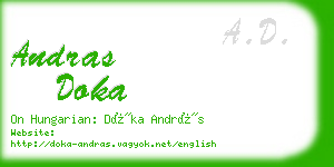 andras doka business card